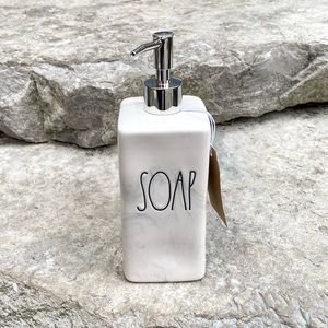 Rae Dunn SOAP Grey and White Marble Soap Dispen…
